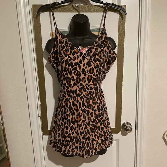 Boohoo Leopard Print Romper Size 14 - Picture 1 of 3